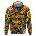 Personalised NAIDOC Week 2024 GWS Giants Zip Hoodie Australian Aboriginal Hand Painting