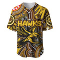 Personalised NAIDOC Week 2024 Hawthorn Hawks Baseball Jersey Australian Aboriginal Hand Painting