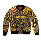 Personalised NAIDOC Week 2024 Hawthorn Hawks Bomber Jacket Australian Aboriginal Hand Painting