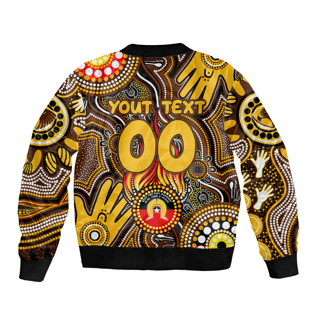 Personalised NAIDOC Week 2024 Hawthorn Hawks Bomber Jacket Australian Aboriginal Hand Painting