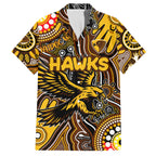 Personalised NAIDOC Week 2024 Hawthorn Hawks Hawaiian Shirt Australian Aboriginal Hand Painting