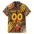 Personalised NAIDOC Week 2024 Hawthorn Hawks Hawaiian Shirt Australian Aboriginal Hand Painting