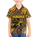 Personalised NAIDOC Week 2024 Hawthorn Hawks Hawaiian Shirt Australian Aboriginal Hand Painting