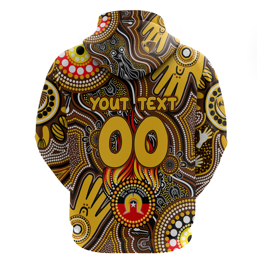Personalised NAIDOC Week 2024 Hawthorn Hawks Hoodie Australian Aboriginal Hand Painting