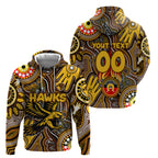 Personalised NAIDOC Week 2024 Hawthorn Hawks Hoodie Australian Aboriginal Hand Painting