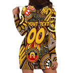 Personalised NAIDOC Week 2024 Hawthorn Hawks Hoodie Dress Australian Aboriginal Hand Painting