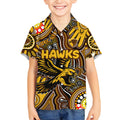Personalised NAIDOC Week 2024 Hawthorn Hawks Kid Hawaiian Shirt Australian Aboriginal Hand Painting