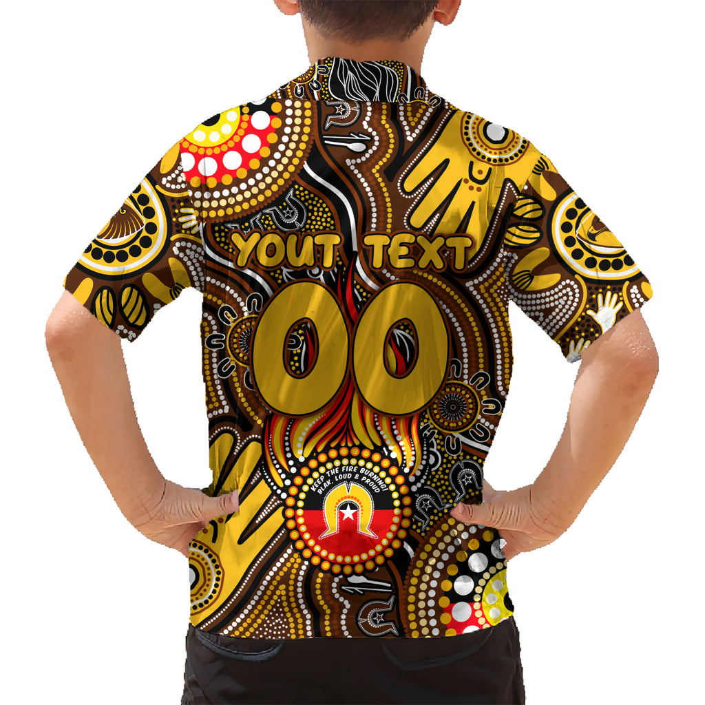 Personalised NAIDOC Week 2024 Hawthorn Hawks Kid Hawaiian Shirt Australian Aboriginal Hand Painting