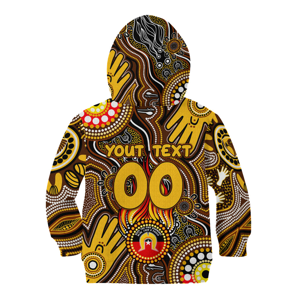Personalised NAIDOC Week 2024 Hawthorn Hawks Kid Hoodie Australian Aboriginal Hand Painting
