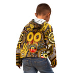 Personalised NAIDOC Week 2024 Hawthorn Hawks Kid Hoodie Australian Aboriginal Hand Painting