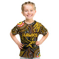 Personalised NAIDOC Week 2024 Hawthorn Hawks Kid T Shirt Australian Aboriginal Hand Painting