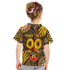 Personalised NAIDOC Week 2024 Hawthorn Hawks Kid T Shirt Australian Aboriginal Hand Painting