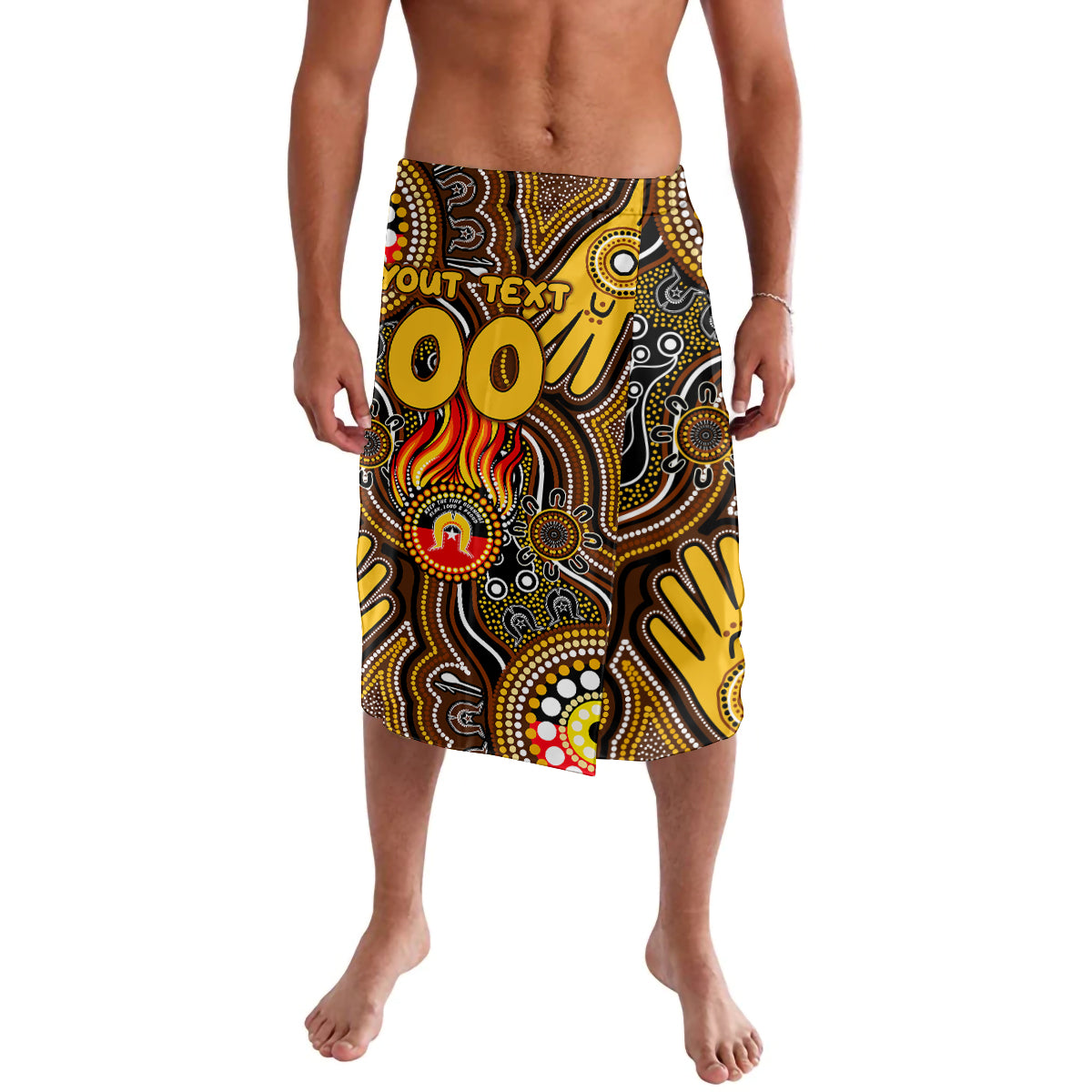 Personalised NAIDOC Week 2024 Hawthorn Hawks Lavalava Australian Aboriginal Hand Painting