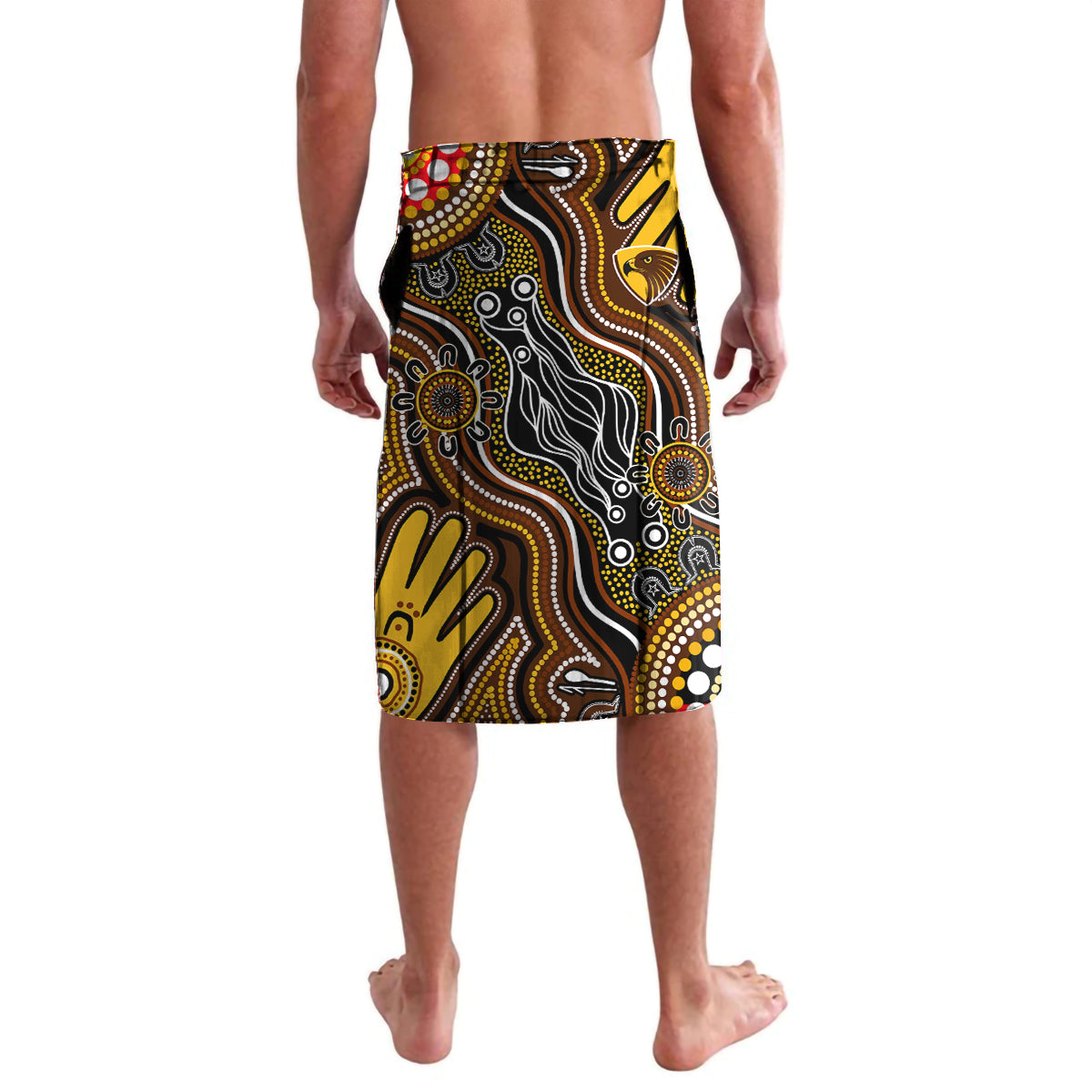 Personalised NAIDOC Week 2024 Hawthorn Hawks Lavalava Australian Aboriginal Hand Painting