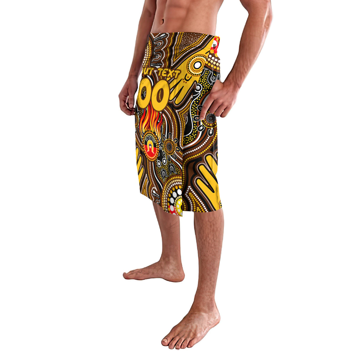 Personalised NAIDOC Week 2024 Hawthorn Hawks Lavalava Australian Aboriginal Hand Painting