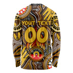 Personalised NAIDOC Week 2024 Hawthorn Hawks Long Sleeve Shirt Australian Aboriginal Hand Painting
