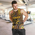 Personalised NAIDOC Week 2024 Hawthorn Hawks Men Tank Top Australian Aboriginal Hand Painting