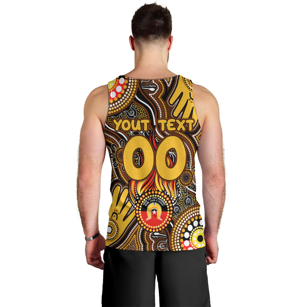 Personalised NAIDOC Week 2024 Hawthorn Hawks Men Tank Top Australian Aboriginal Hand Painting
