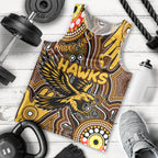 Personalised NAIDOC Week 2024 Hawthorn Hawks Men Tank Top Australian Aboriginal Hand Painting
