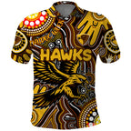 Personalised NAIDOC Week 2024 Hawthorn Hawks Polo Shirt Australian Aboriginal Hand Painting
