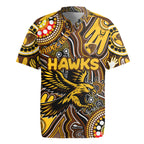 Personalised NAIDOC Week 2024 Hawthorn Hawks Rugby Jersey Australian Aboriginal Hand Painting