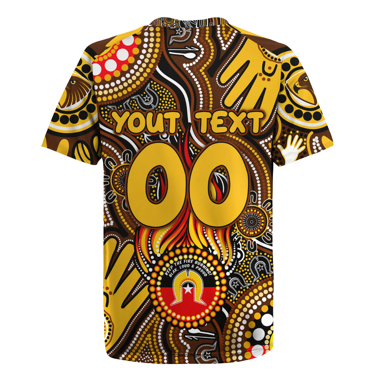 Personalised NAIDOC Week 2024 Hawthorn Hawks Rugby Jersey Australian Aboriginal Hand Painting