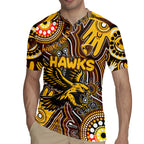 Personalised NAIDOC Week 2024 Hawthorn Hawks Rugby Jersey Australian Aboriginal Hand Painting
