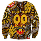 Personalised NAIDOC Week 2024 Hawthorn Hawks Sweatshirt Australian Aboriginal Hand Painting