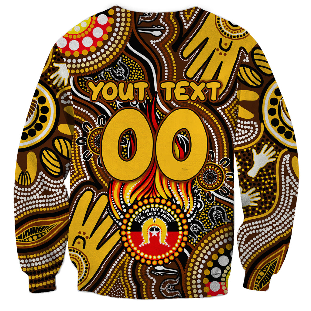 Personalised NAIDOC Week 2024 Hawthorn Hawks Sweatshirt Australian Aboriginal Hand Painting