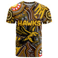 Personalised NAIDOC Week 2024 Hawthorn Hawks T Shirt Australian Aboriginal Hand Painting