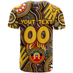 Personalised NAIDOC Week 2024 Hawthorn Hawks T Shirt Australian Aboriginal Hand Painting