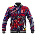 Personalised NAIDOC Week 2024 North Melbourne Kangaroos Baseball Jacket Australian Aboriginal Hand Painting