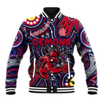 Personalised NAIDOC Week 2024 North Melbourne Kangaroos Baseball Jacket Australian Aboriginal Hand Painting