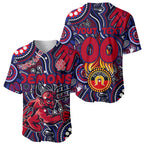 Personalised NAIDOC Week 2024 North Melbourne Kangaroos Baseball Jersey Australian Aboriginal Hand Painting