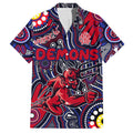 Personalised NAIDOC Week 2024 North Melbourne Kangaroos Hawaiian Shirt Australian Aboriginal Hand Painting