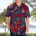 Personalised NAIDOC Week 2024 North Melbourne Kangaroos Hawaiian Shirt Australian Aboriginal Hand Painting