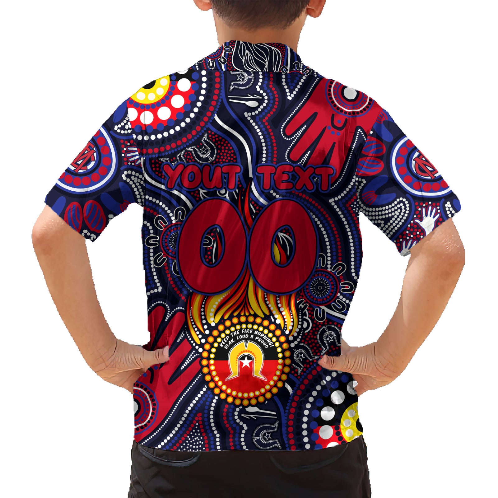 Personalised NAIDOC Week 2024 North Melbourne Kangaroos Hawaiian Shirt Australian Aboriginal Hand Painting
