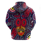 Personalised NAIDOC Week 2024 North Melbourne Kangaroos Hoodie Australian Aboriginal Hand Painting