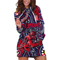 Personalised NAIDOC Week 2024 North Melbourne Kangaroos Hoodie Dress Australian Aboriginal Hand Painting