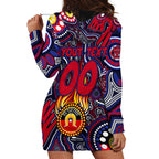 Personalised NAIDOC Week 2024 North Melbourne Kangaroos Hoodie Dress Australian Aboriginal Hand Painting
