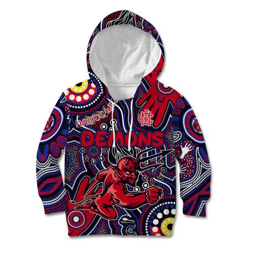 Personalised NAIDOC Week 2024 North Melbourne Kangaroos Kid Hoodie Australian Aboriginal Hand Painting