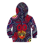 Personalised NAIDOC Week 2024 North Melbourne Kangaroos Kid Hoodie Australian Aboriginal Hand Painting
