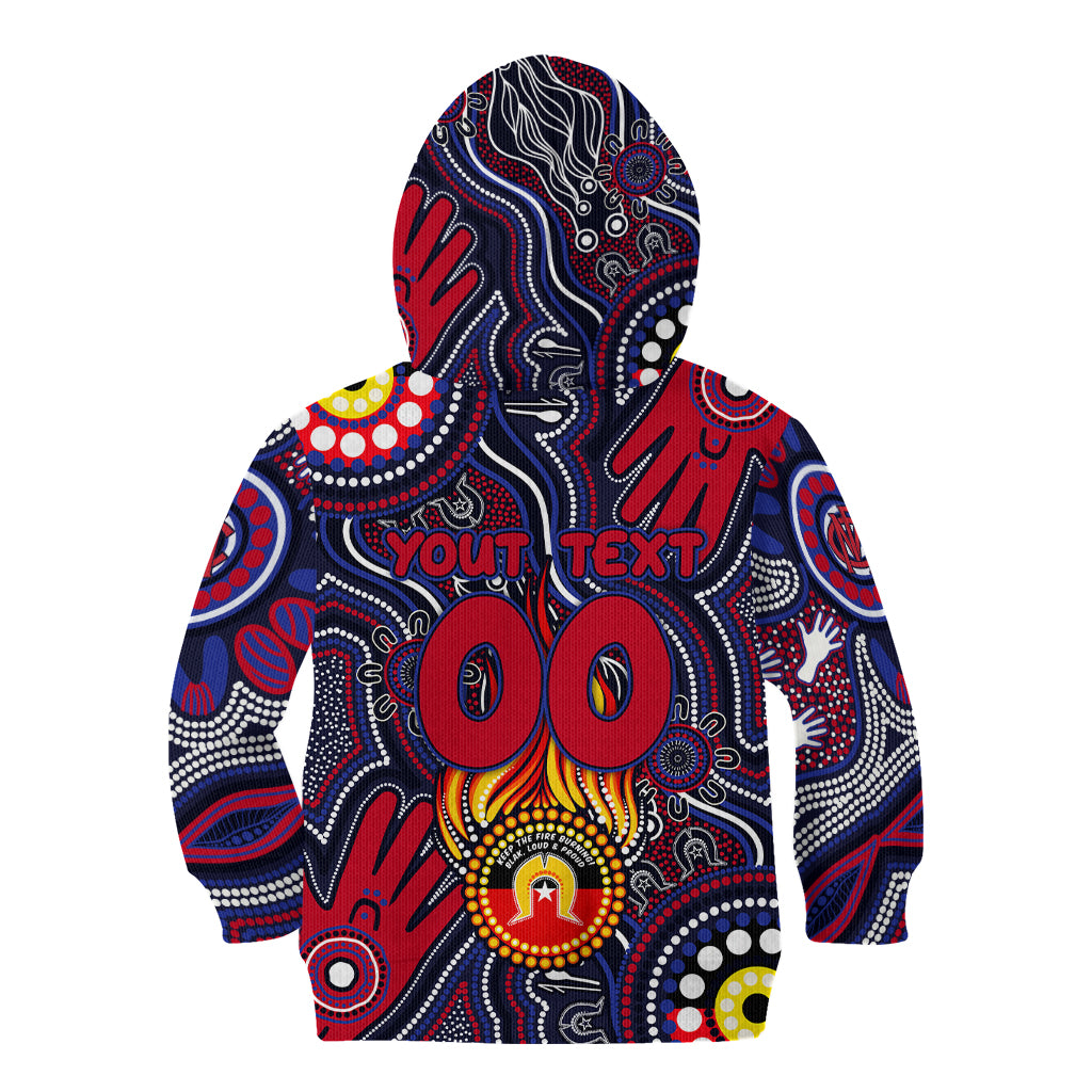 Personalised NAIDOC Week 2024 North Melbourne Kangaroos Kid Hoodie Australian Aboriginal Hand Painting
