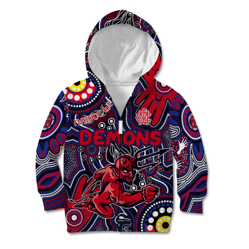 Personalised NAIDOC Week 2024 North Melbourne Kangaroos Kid Hoodie Australian Aboriginal Hand Painting