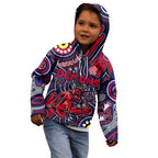 Personalised NAIDOC Week 2024 North Melbourne Kangaroos Kid Hoodie Australian Aboriginal Hand Painting
