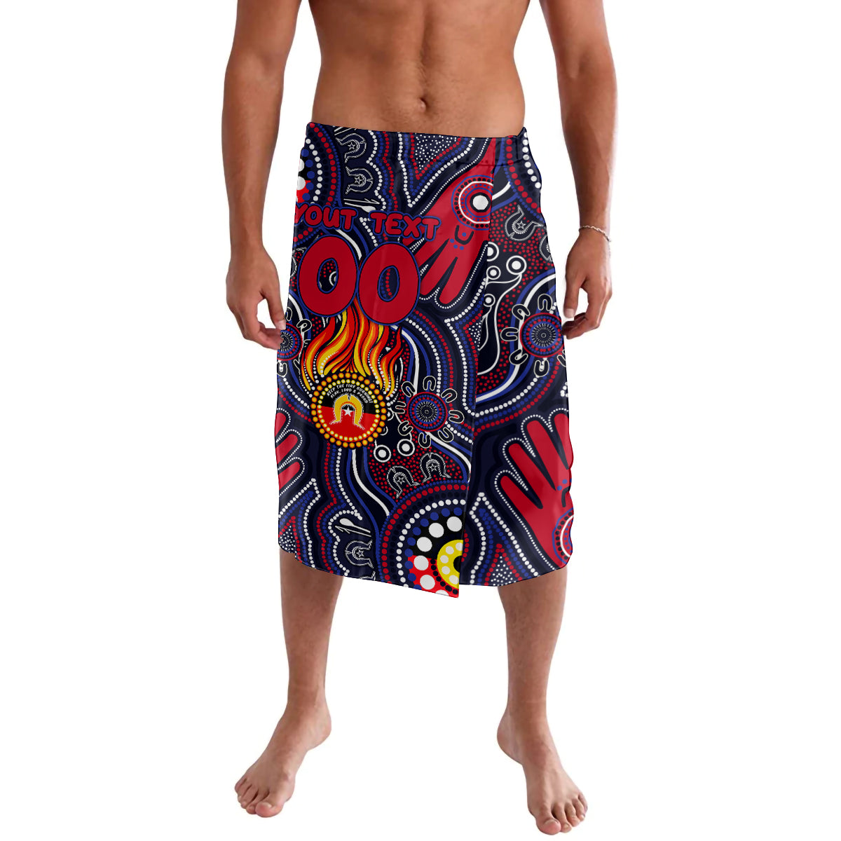 Personalised NAIDOC Week 2024 North Melbourne Kangaroos Lavalava Australian Aboriginal Hand Painting