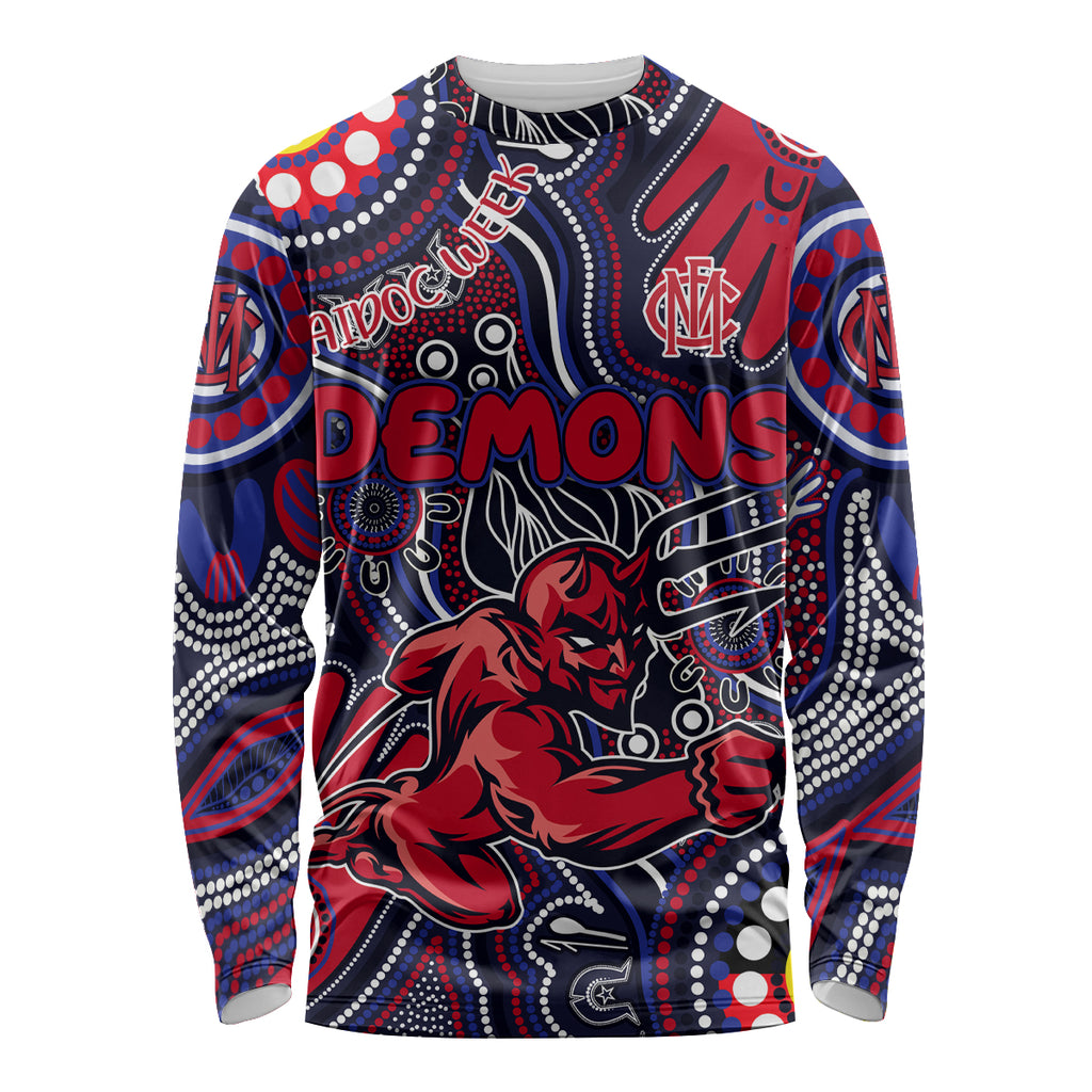 Personalised NAIDOC Week 2024 North Melbourne Kangaroos Long Sleeve Shirt Australian Aboriginal Hand Painting