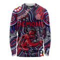 Personalised NAIDOC Week 2024 North Melbourne Kangaroos Long Sleeve Shirt Australian Aboriginal Hand Painting