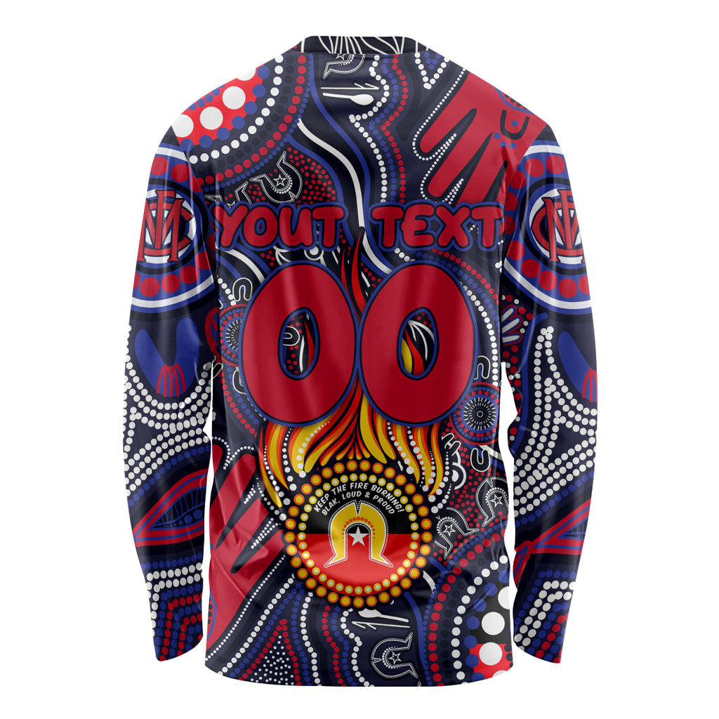 Personalised NAIDOC Week 2024 North Melbourne Kangaroos Long Sleeve Shirt Australian Aboriginal Hand Painting
