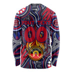Personalised NAIDOC Week 2024 North Melbourne Kangaroos Long Sleeve Shirt Australian Aboriginal Hand Painting